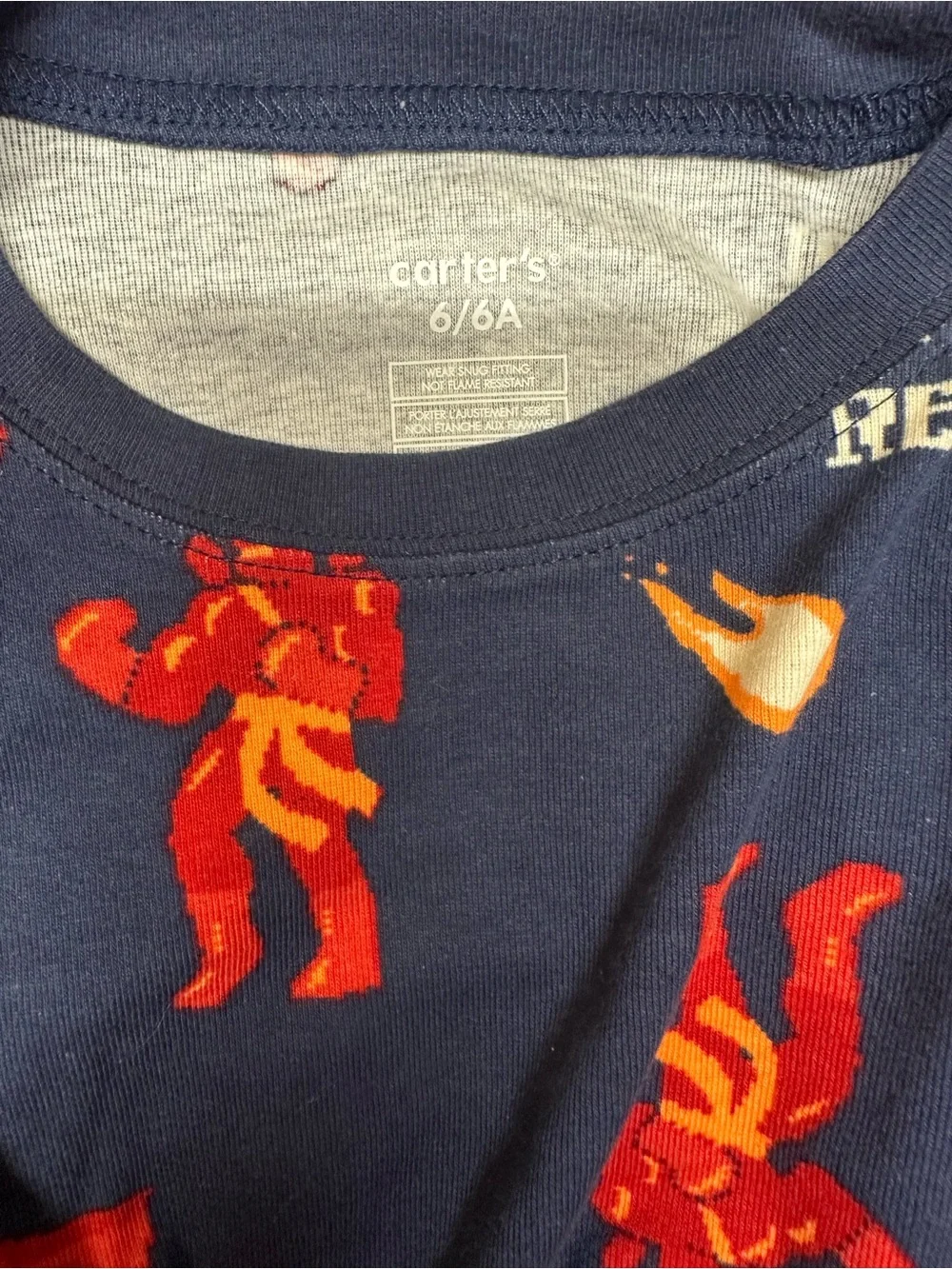 Carter's Red and Navy Gamer Pajama Set with Striped Pants 4 pieces
